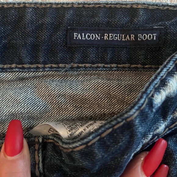 Vintage Guess Premium Falcon Jeans M 32 X 32 Boot Cut Distressed  Y2K Button Fly - Picture 5 of 16